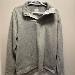 Field & Stream Men's Light Gray Zip-Up Mock Neck Sweater